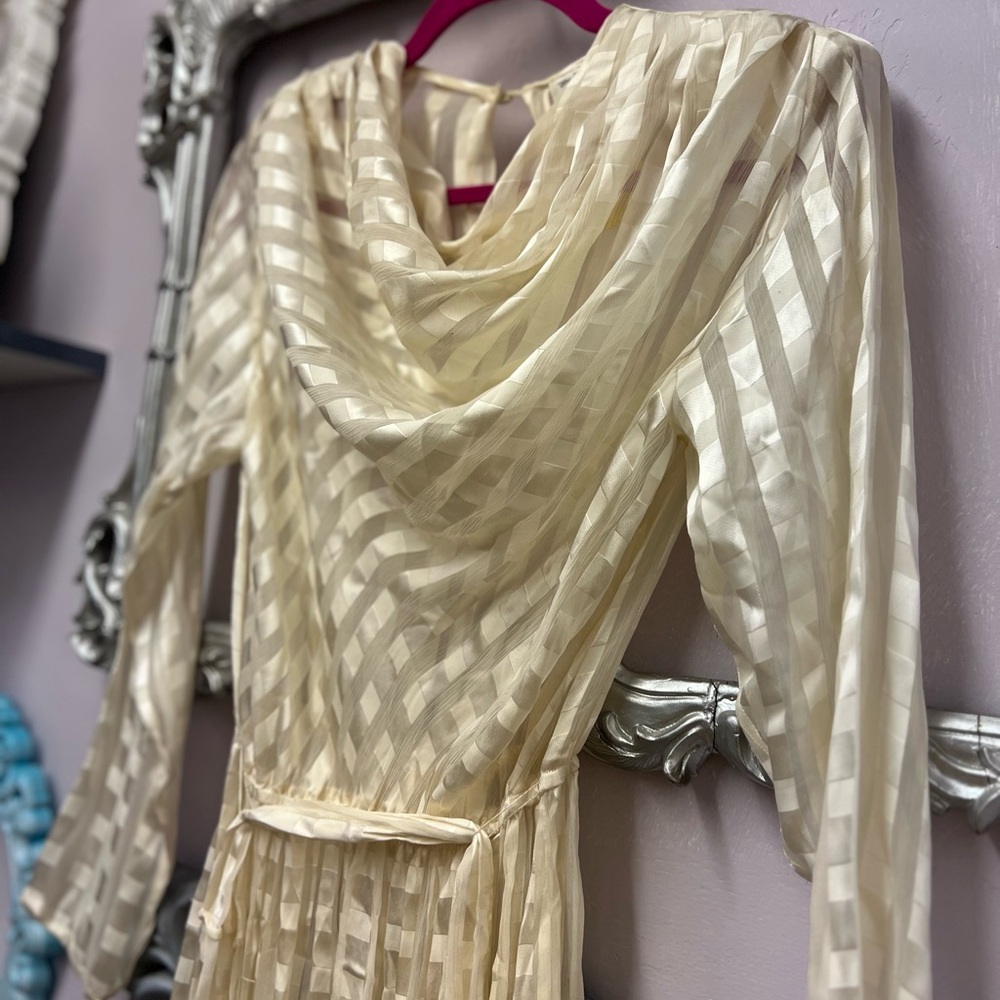 The Silk Farm Cream Striped Dress - Picture 5 of 7